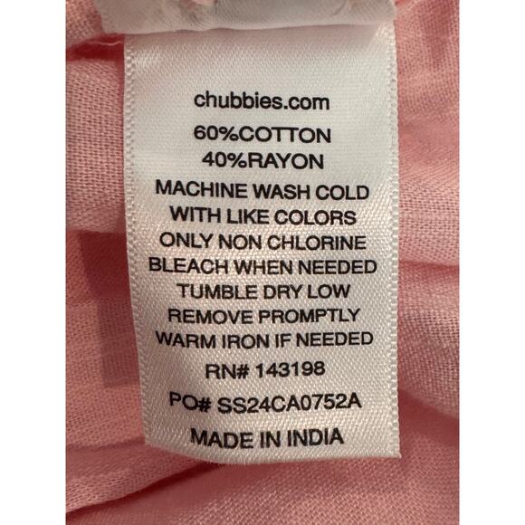 NEW CHUBBIES Men's The Pinky Winky Slub Poplin Friday Button-Up Shirt Size M - Picture 10 of 10